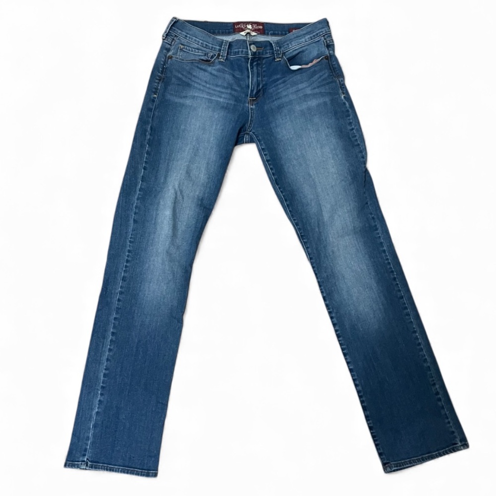 Lucky Brand Sofia Straight Leg  High Rise Jeans Medium Wash Blue Denim Size 8/29
